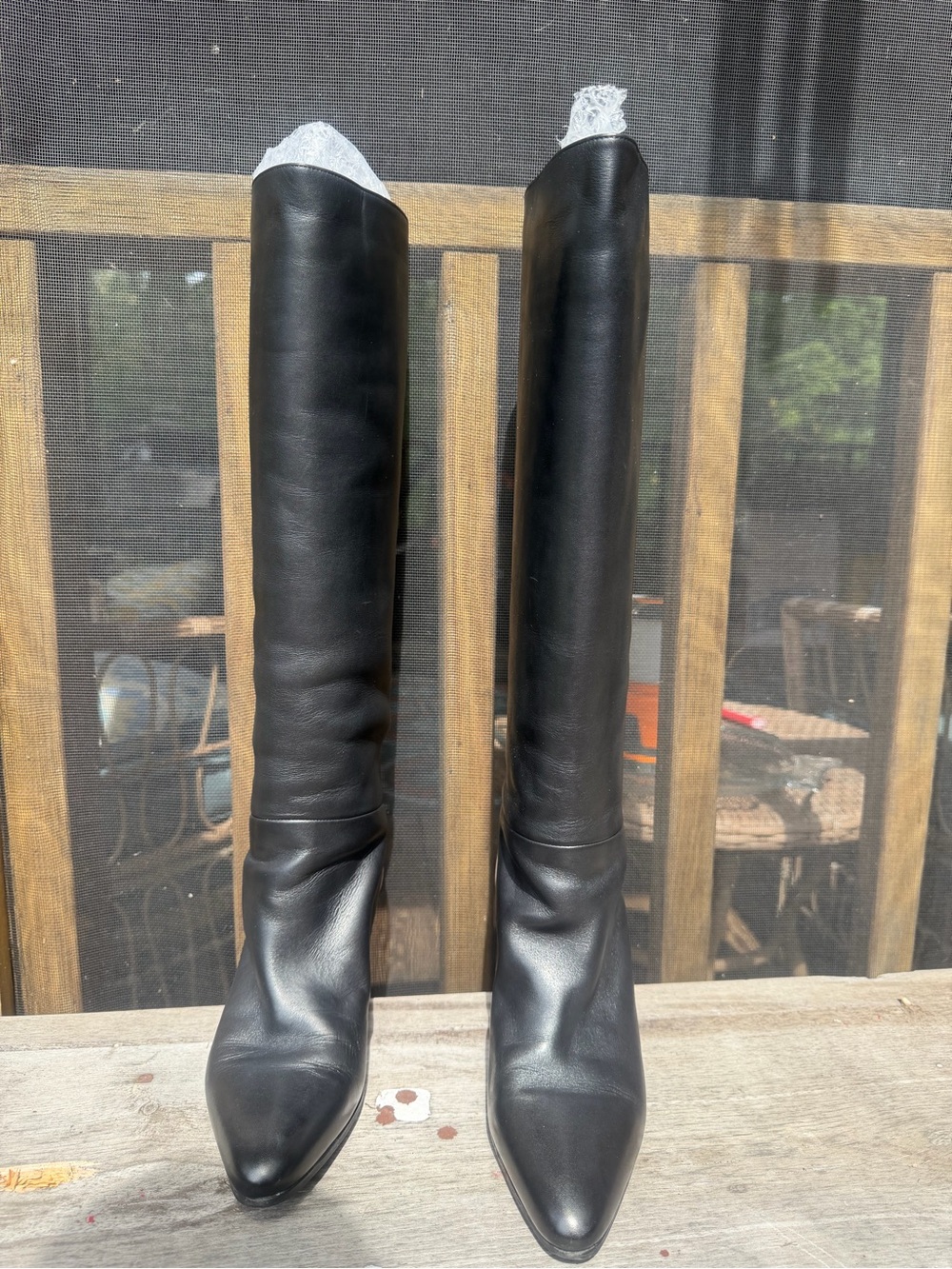 HERMES Black Pull On  Knee-High Boots - Classic Women’s  Boot US 8